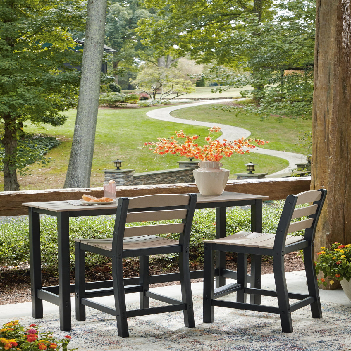 Shoreline Beach Outdoor Counter Table and 2 Barstools (PCP221-SI) - Image 10