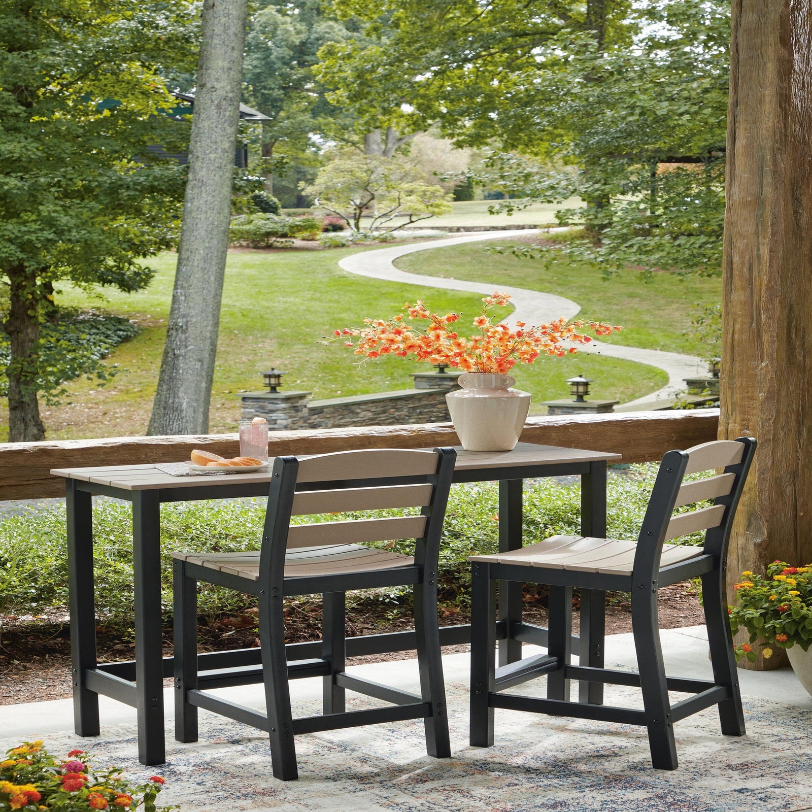 Shoreline Beach Outdoor Counter Table and 2 Barstools (PCP221-SI) - Image 10