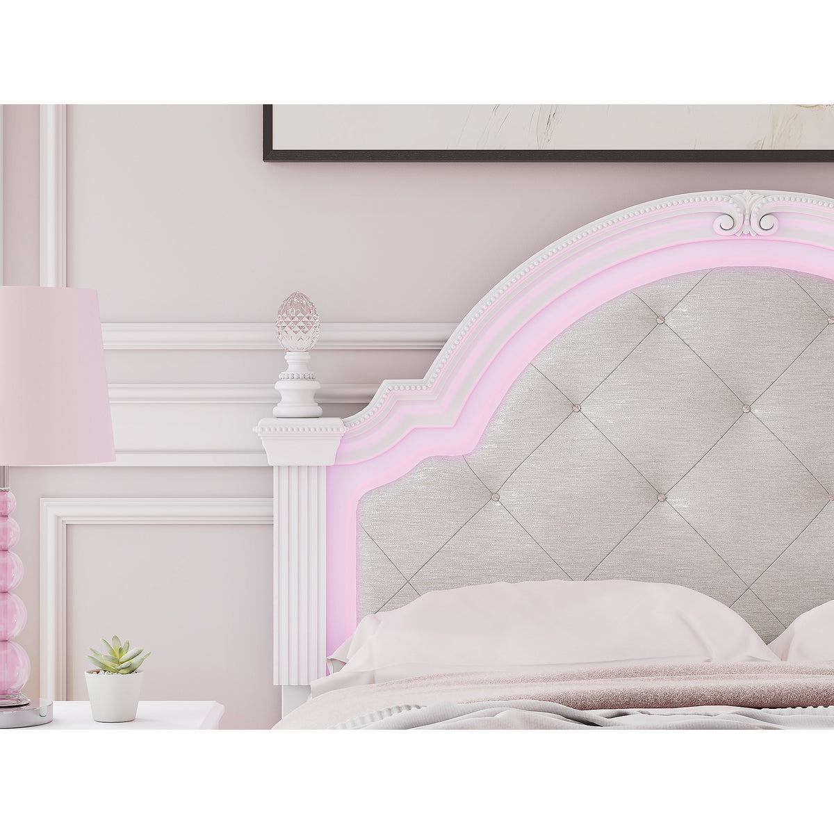 Kozlani Full Upholstered Panel Bed, Dresser and Mirror (PCB1819-SI) - Image 12