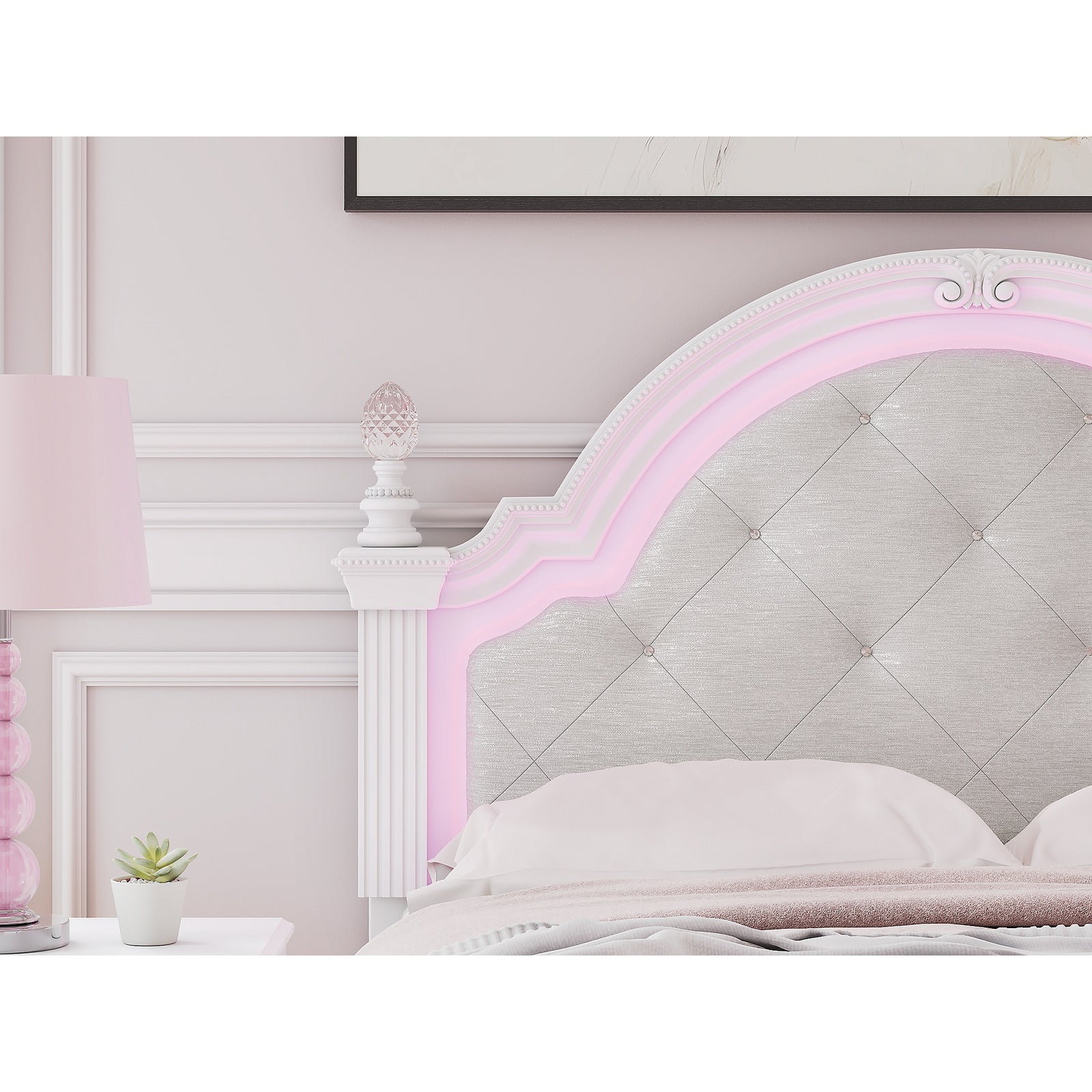 Kozlani Full Upholstered Panel Bed, Dresser and Mirror (PCB1819-SI) - Image 12