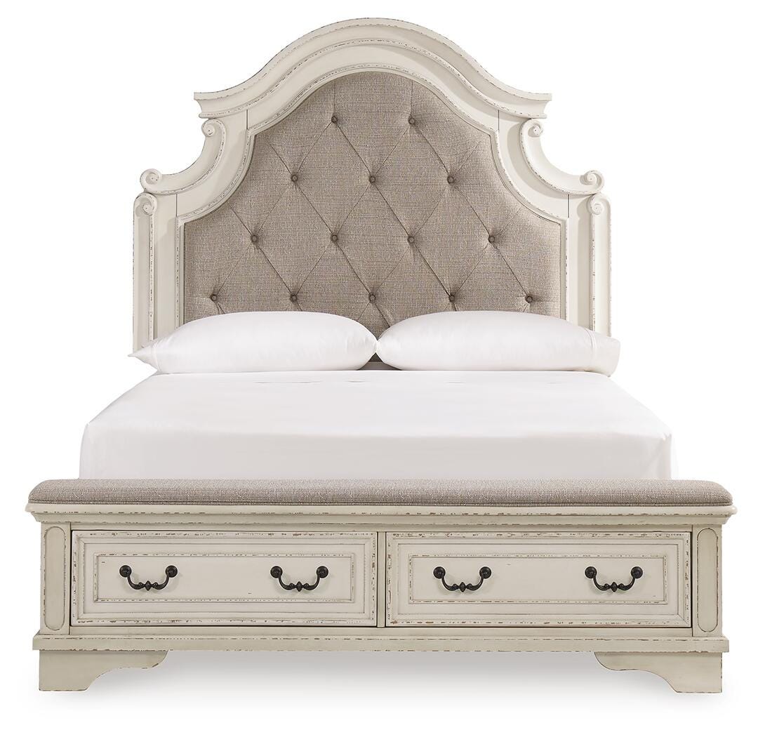 Realyn Upholstery Panel Bed, Dresser, Mirror and Nightstand - Two-tone  (B743-SI) - Image 4