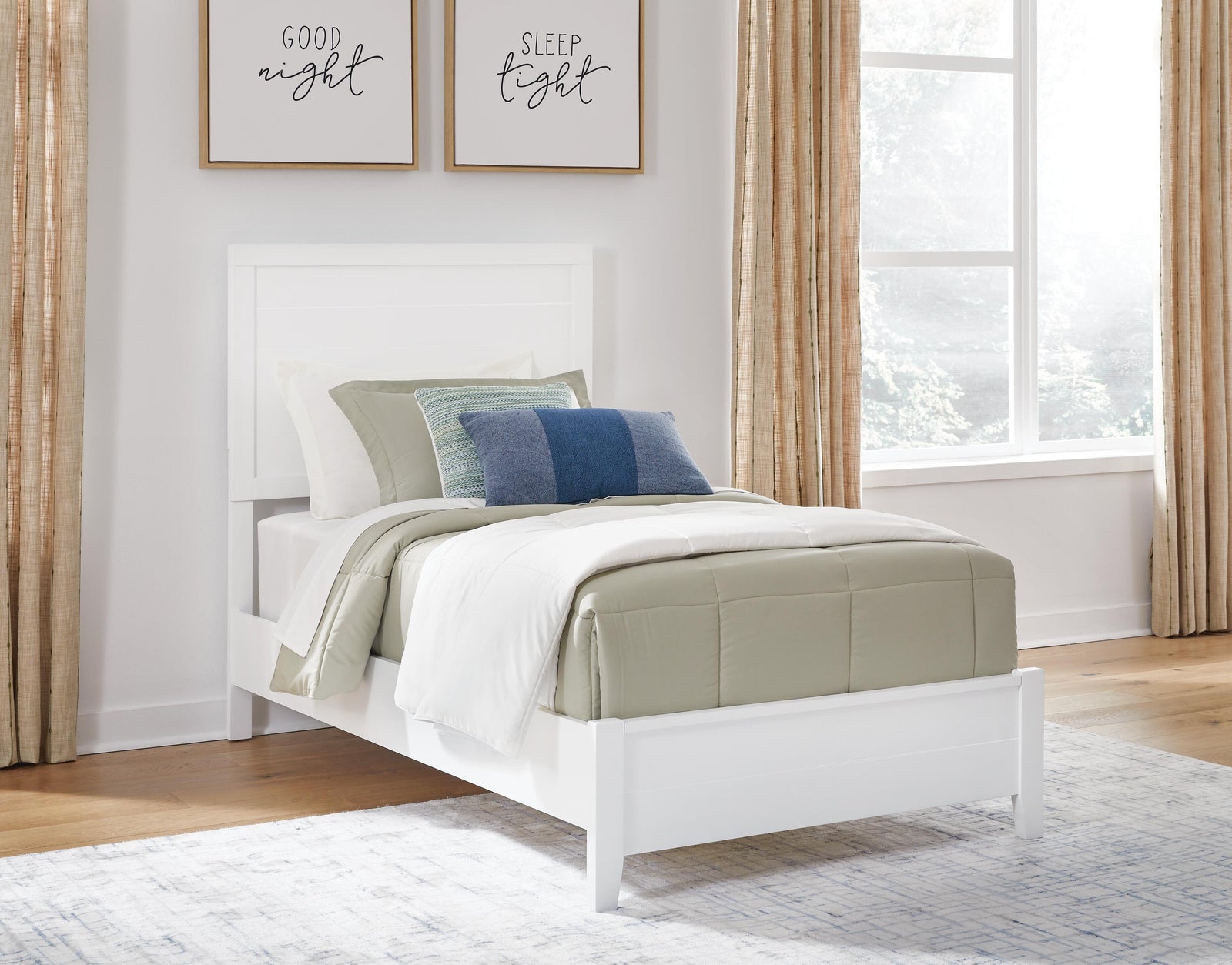 Binterglen Panel Bed, Dresser and Mirror - White  (B427-SI) - Image 12