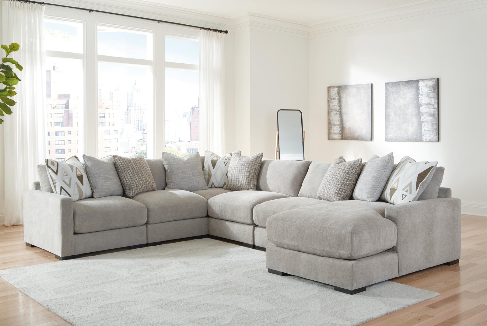 Aslan Court 6-Piece Sectional with Chaise (20305-SI) - Image 2