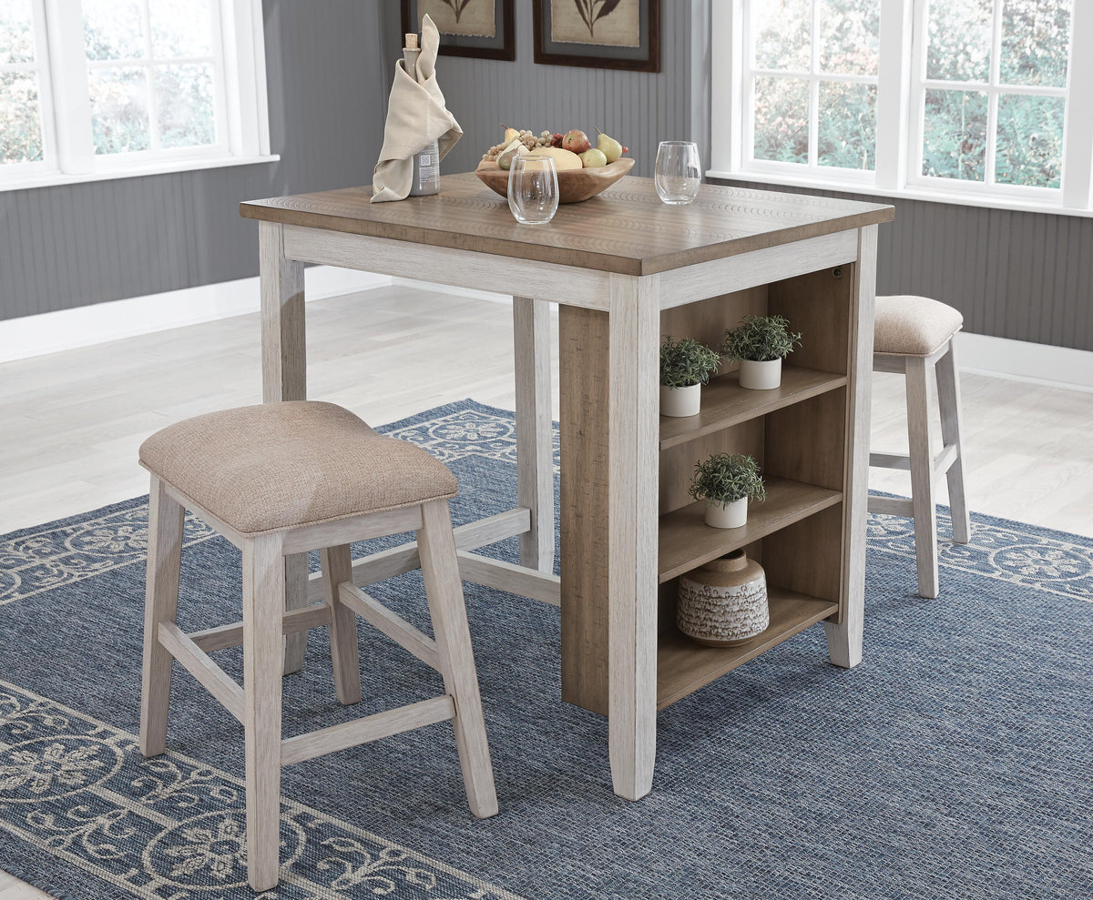 Skempton Counter Height Dining Table and Bar Stools (Set of 3) (D394-SI) - Image 3
