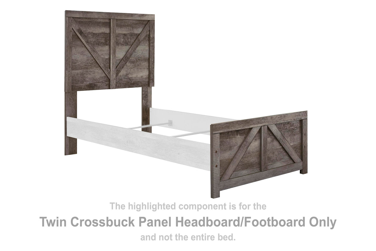 Wynnlow Crossbuck Panel Headboard/Footboard (Youth) - Gray  (B440-SI)