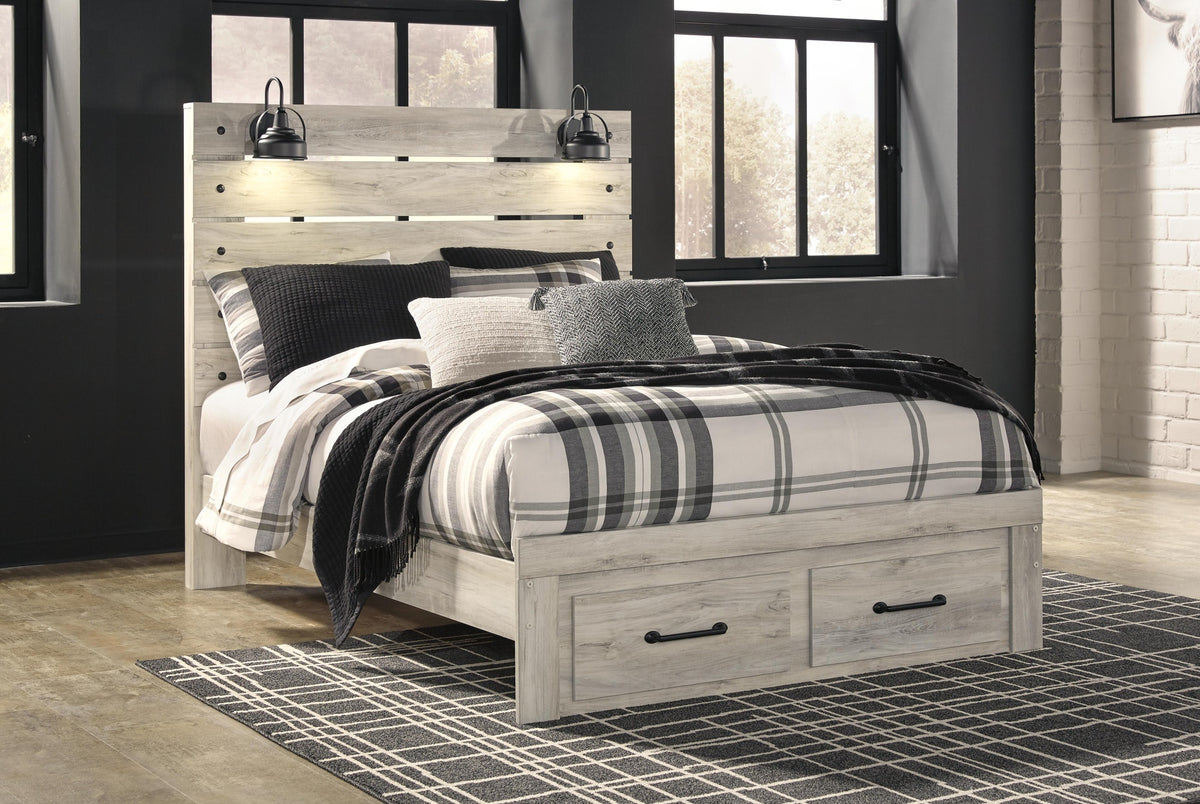 Cambeck Panel Storage Bed - Whitewash  (B192-SI) - Image 4