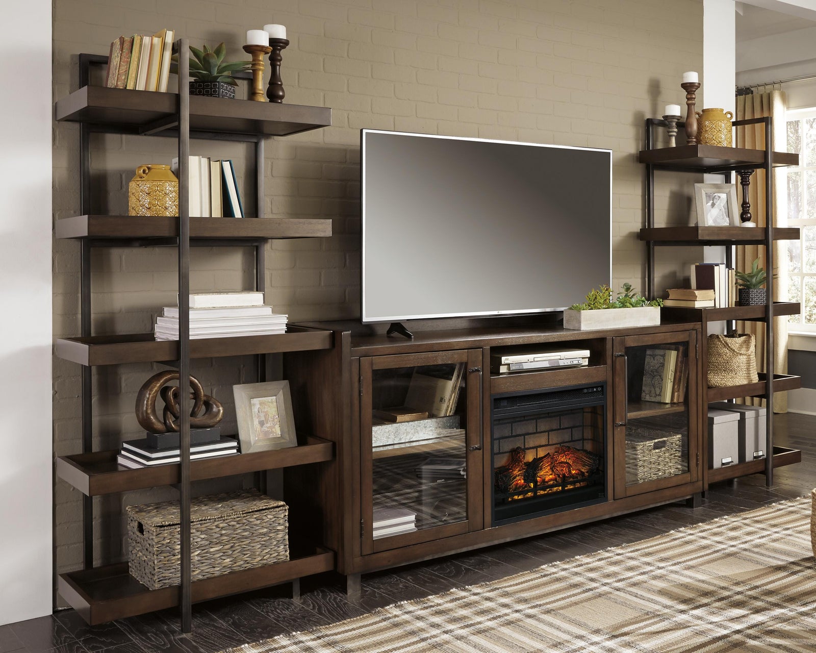 Starmore 3-Piece Wall Unit with Electric Fireplace (W633-SI) - Image 2