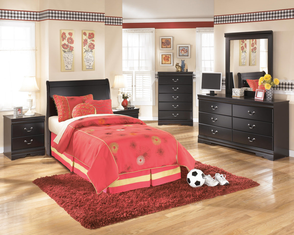Huey Vineyard Sleigh Headboard (Youth) - Black  (B128-SI) - Image 3