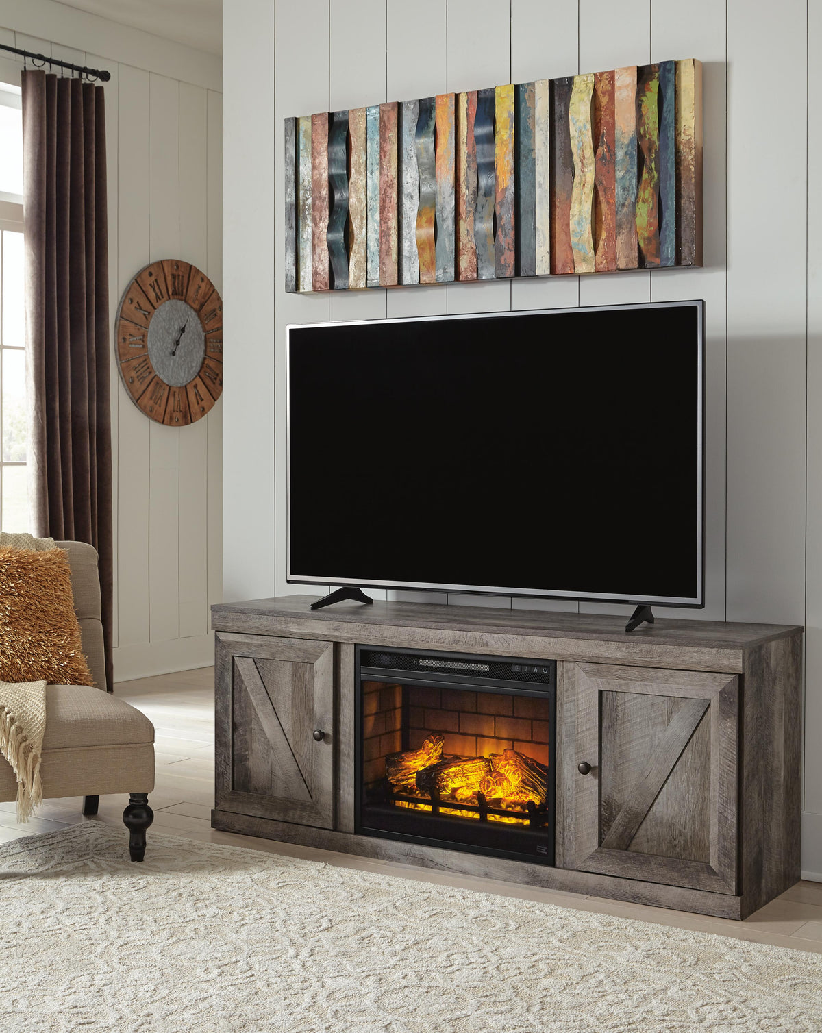 Wynnlow TV Stand with Electric Fireplace (EW0440-SI) - Image 4