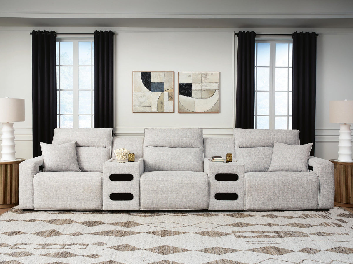 Modmax II 5-Piece Power Reclining Sectional with Audio Consoles (65907-SI)