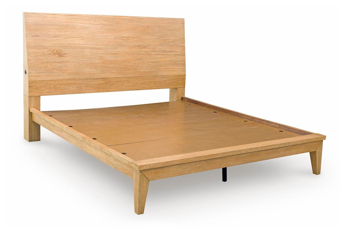 Sherbana Panel Bed - Light Brown  (B833-SI)