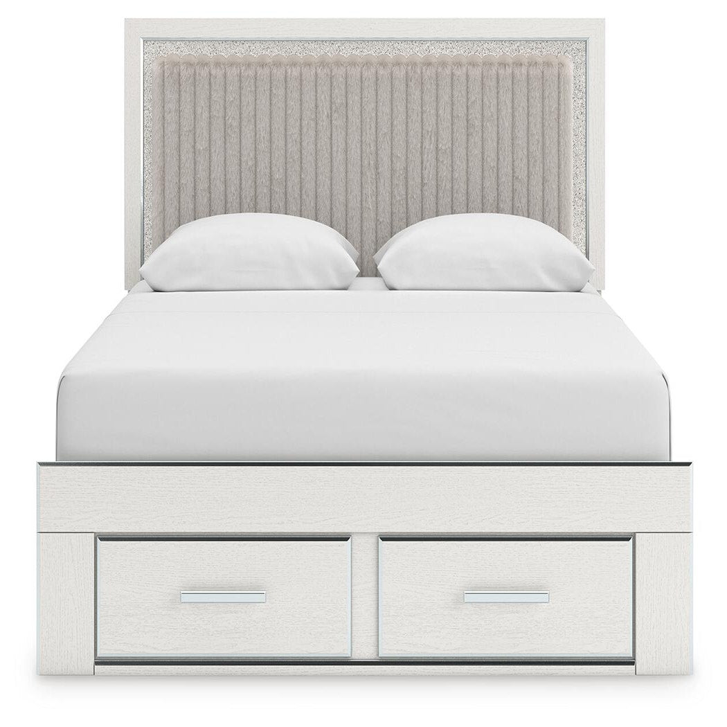 Zuraleus Queen Upholstered Panel Platform Storage Bed, Dresser and Mirror (PCB3381-SI) - Image 9