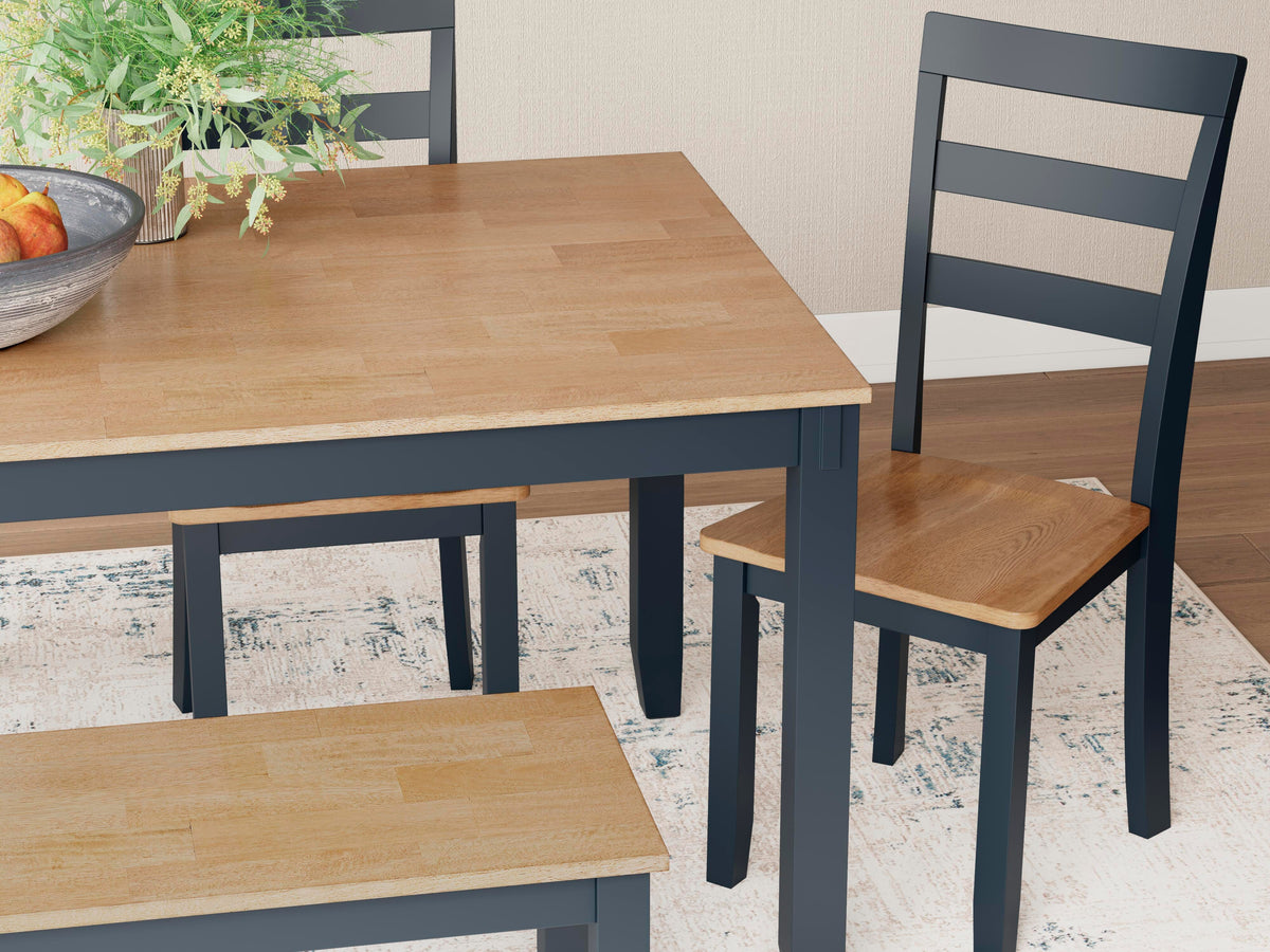 Gesthaven Dining Table with 4 Chairs and Bench (Set of 6) (D399-SI) - Image 5