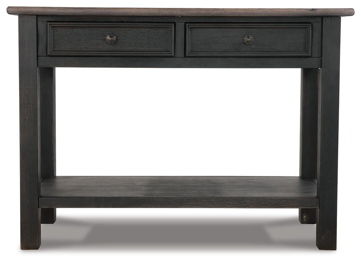 Tyler Creek Coffee Table and 2 End Tables with Console - Grayish Brown/Black  (T736-SI) - Image 8