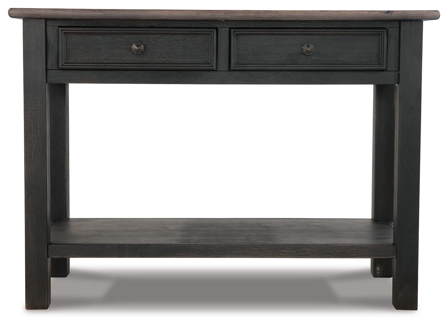 Tyler Creek Coffee Table and 2 End Tables with Console - Grayish Brown/Black  (T736-SI) - Image 8