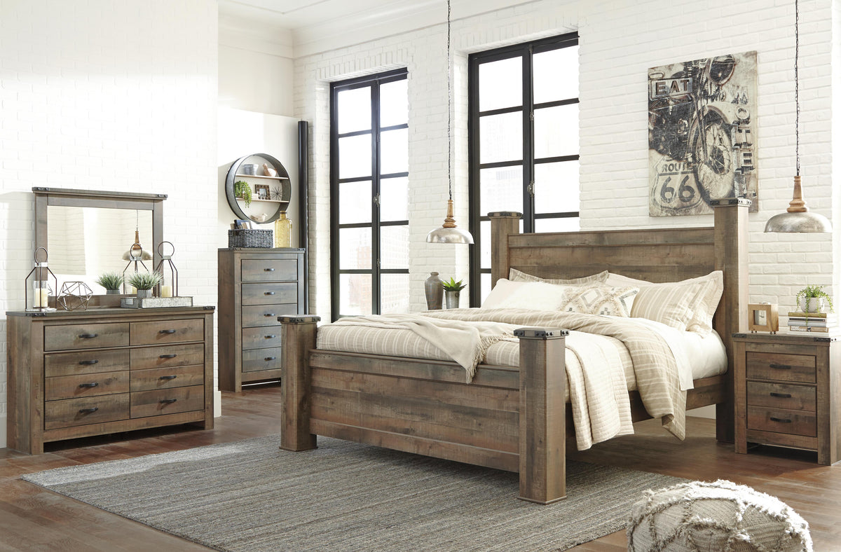 Trinell Poster Bed - Brown  (B446-SI) - Image 6