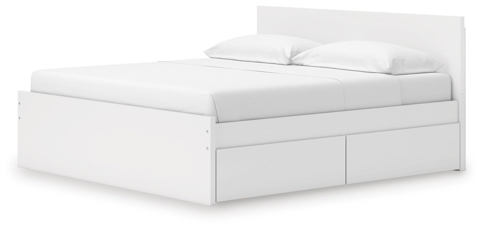 Onita Panel Platform Bed with 2 Side Storage - White  (EB9630-SI) - Image 5
