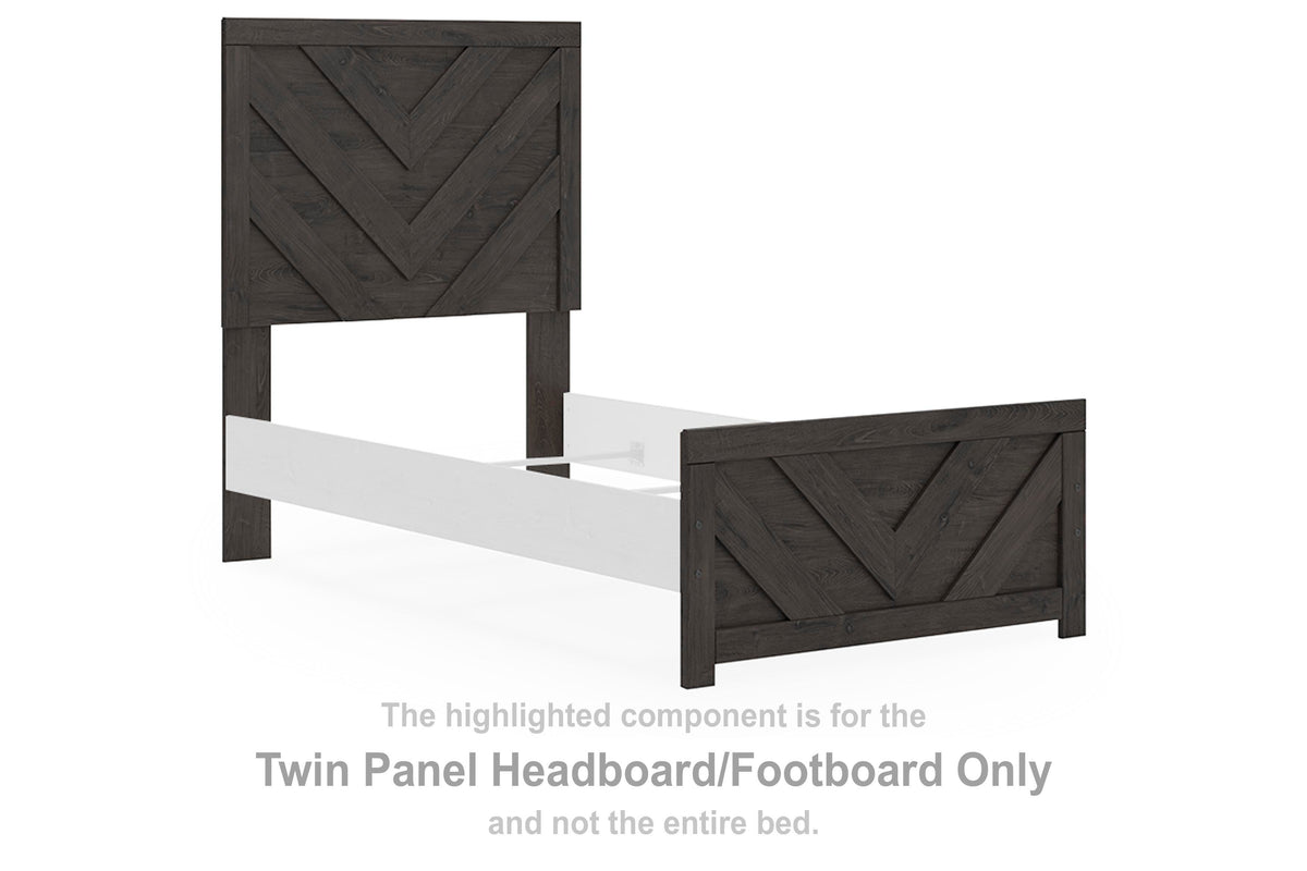 Prendonea Twin Panel Headboard/Footboard (Youth) - Charcoal  (B3789-SI)