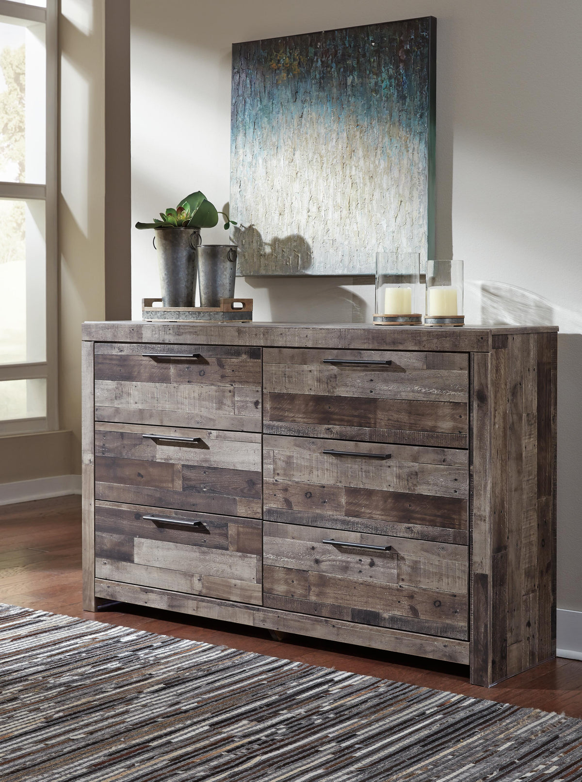 Derekson Panel Bed, Dresser and Nightstand - Multi Gray  (B200-SI) - Image 5