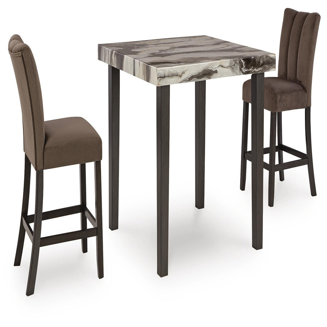Jeshina Counter Height Dining Table and 2 Barstools (PCD581-SI)