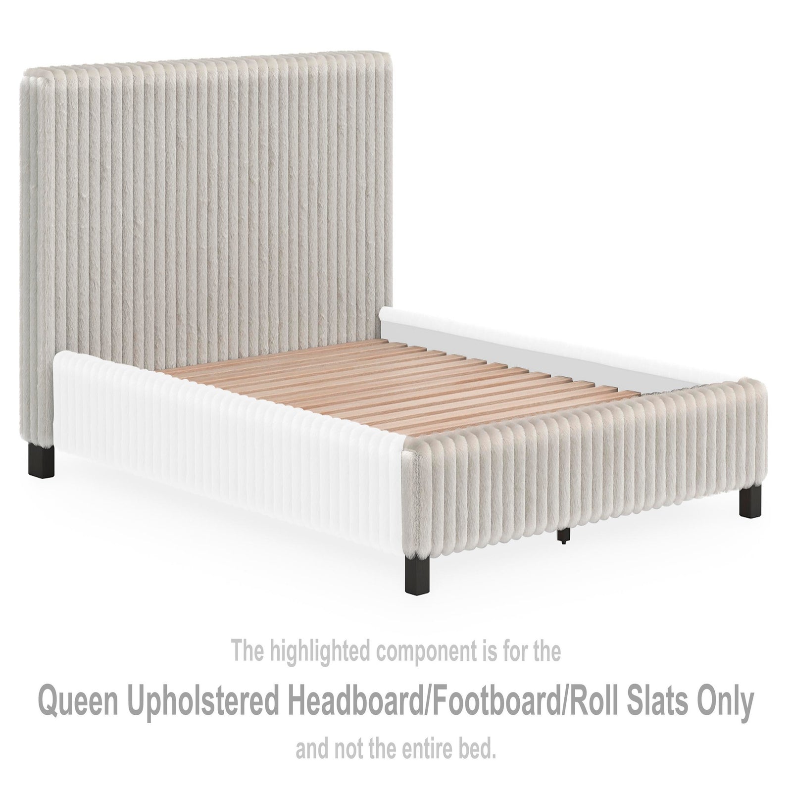 Zuraleus King/California King Upholstered Headboard/Footboard/Roll Slats (PCB3381-SI) - Image 46