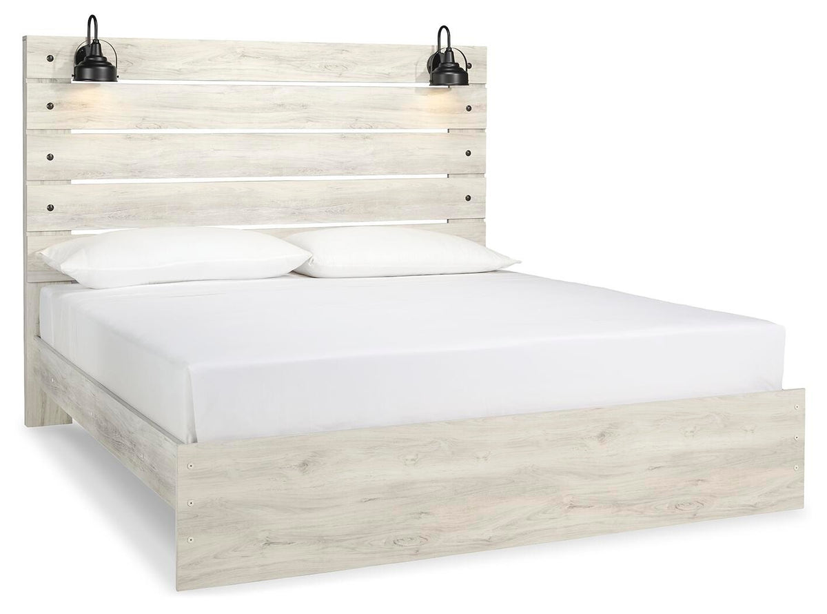 Cambeck Panel Bed - Whitewash  (B192-SI)