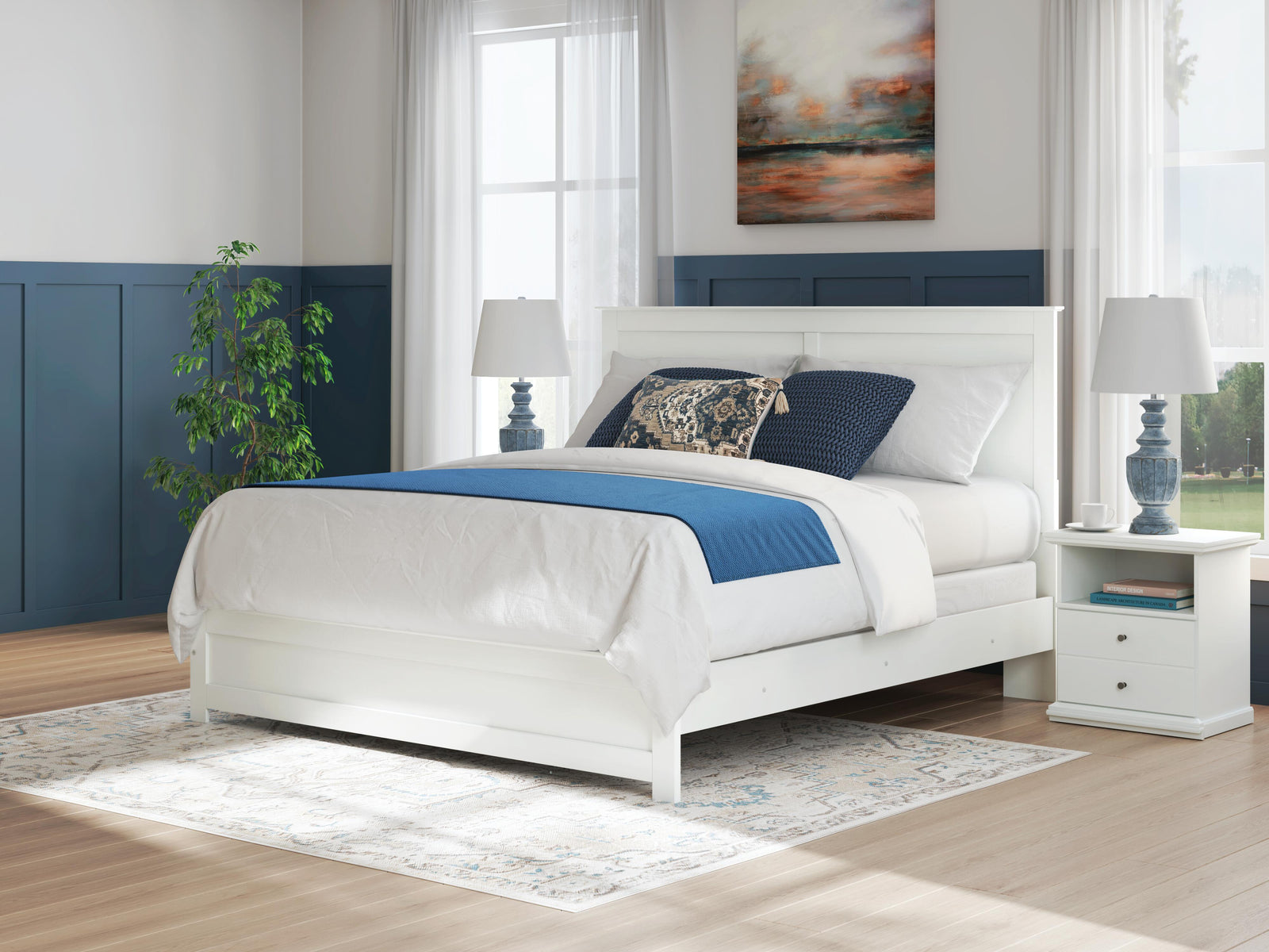 Bostwick Shoals Panel Bed, Dresser and Mirror - White  (B139-SI) - Image 17