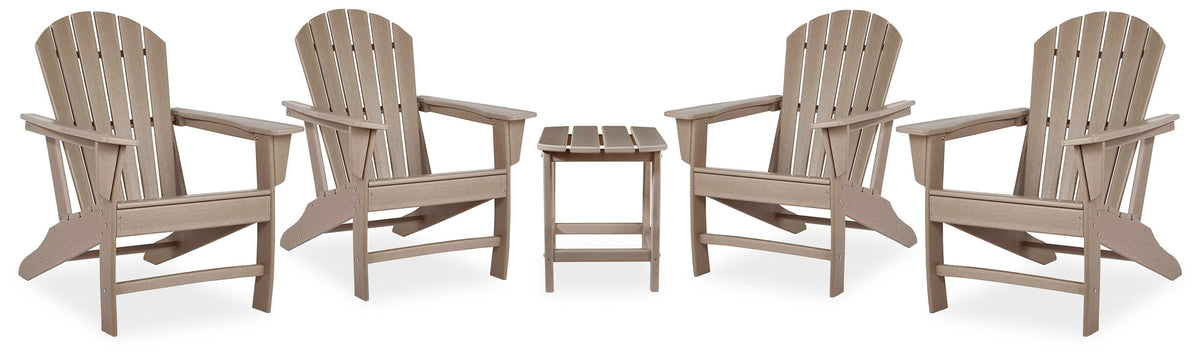 Sundown Treasure 4 Adirondack Chairs and Outdoor End Table (P014-SI) - Image 2