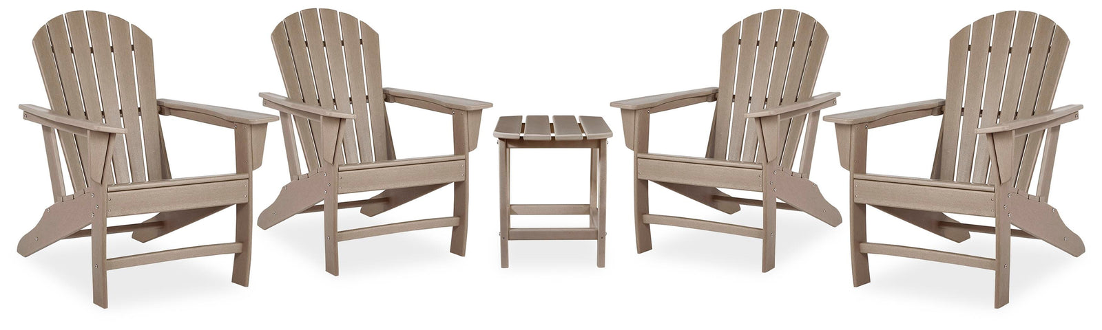 Sundown Treasure 4 Adirondack Chairs and Outdoor End Table (P014-SI) - Image 2