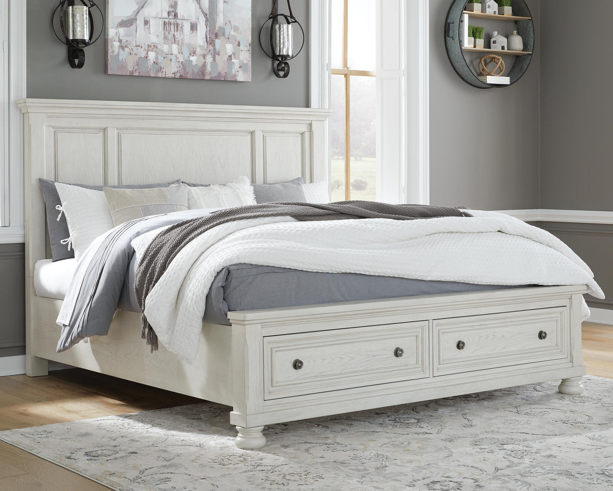 Robbinsdale Storage Bed and 2 Nightstands - Antique White  (B742-SI) - Image 11