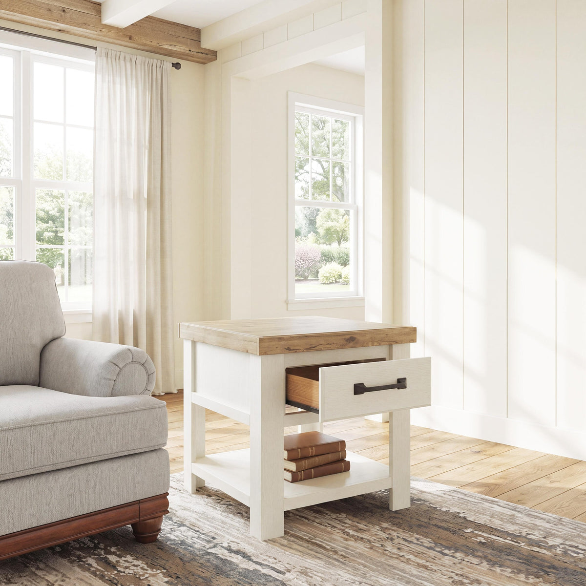 Savonport End Table - White/Brown  (T4615-SI) - Image 7