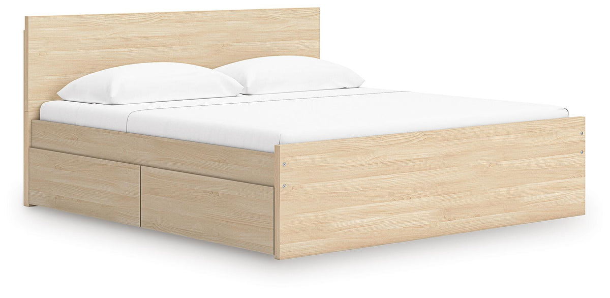 Onita Panel Platform Bed with 2 Side Storage - Natural  (EB9632-SI)