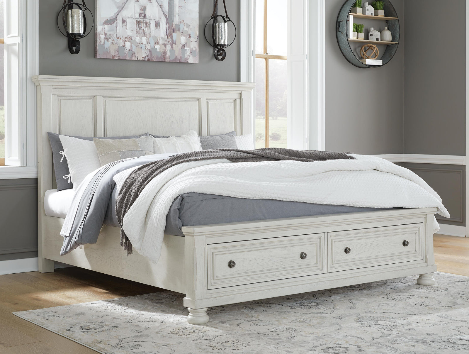 Robbinsdale Panel Storage Bed, Dresser, Chest and 2 Nightstands (B742-SI) - Image 21
