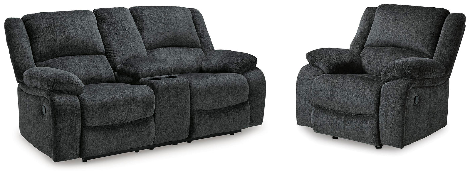 Draycoll Reclining Loveseat with Console and Recliner (76504-SI)