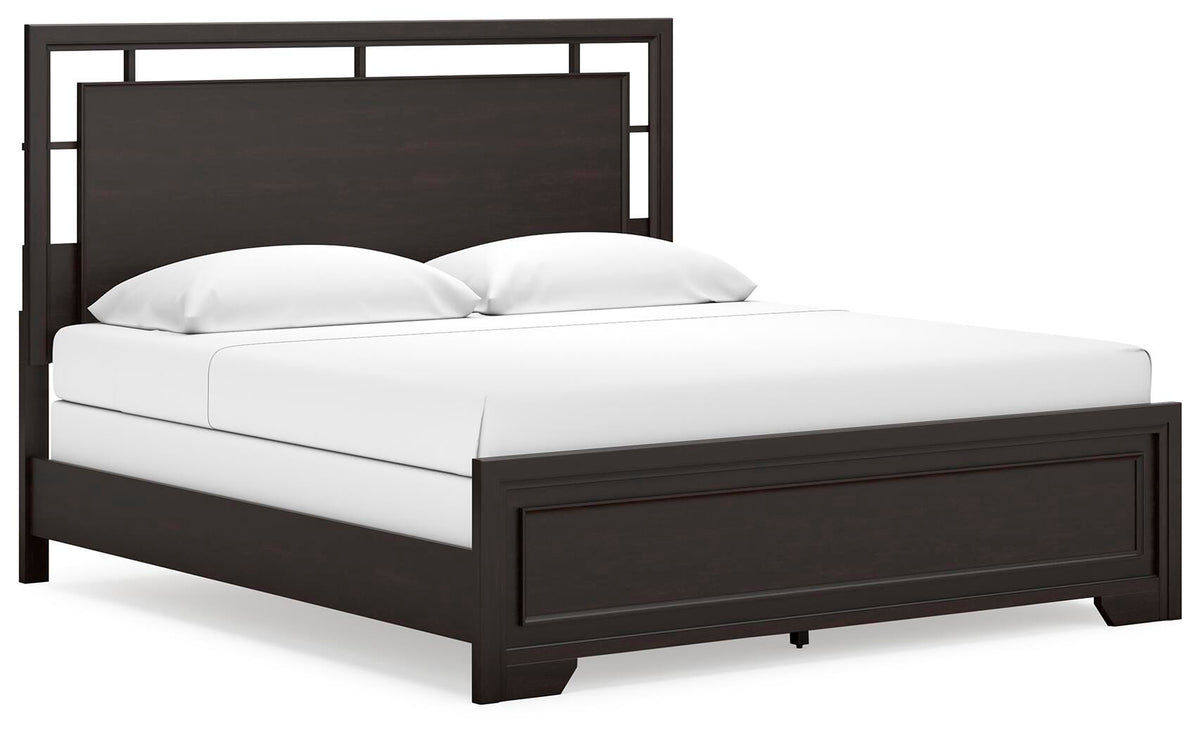 Covetown Panel Bed, Dresser, Mirror and Nightstand - Dark Brown  (B441-SI) - Image 11