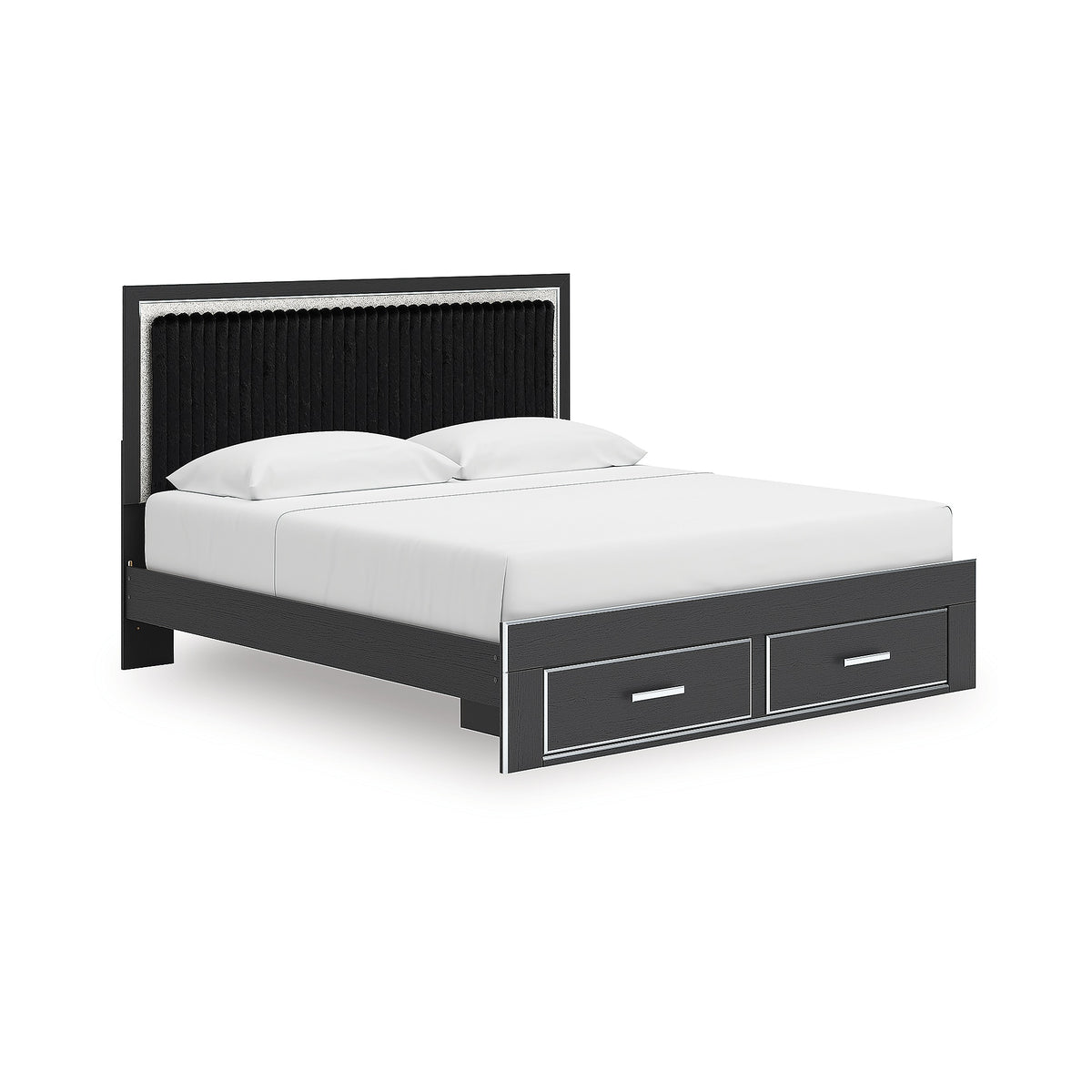 Zuraleus King Upholstered Panel Platform Storage Bed (PCB3380-SI)