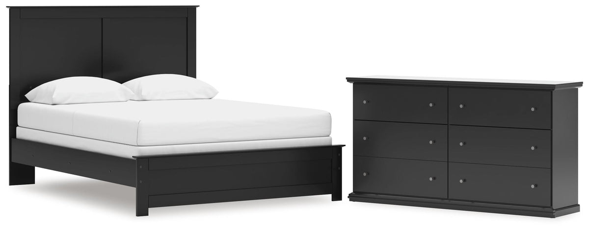 Maribel Panel Bed and Dresser (B138-SI)