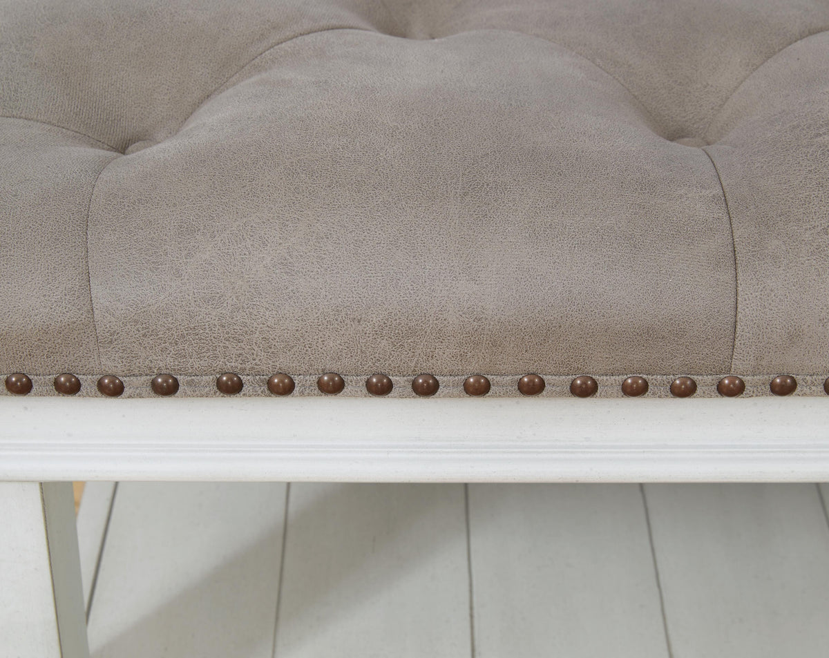Kanwyn Upholstered Ottoman Coffee Table - Grayish Brown/White  (T937-SI) - Image 5