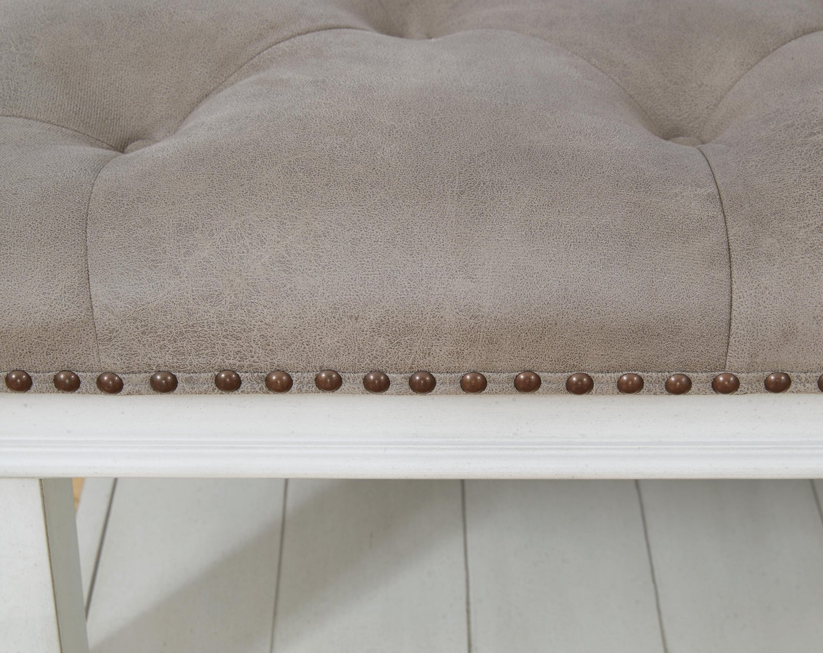 Kanwyn Upholstered Ottoman Coffee Table - Grayish Brown/White  (T937-SI) - Image 5