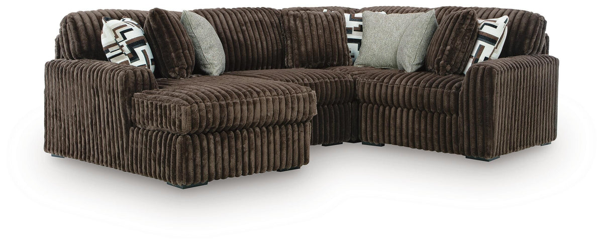 Midnight-Madness 4-Piece Sectional with Chaise (98104-SI)