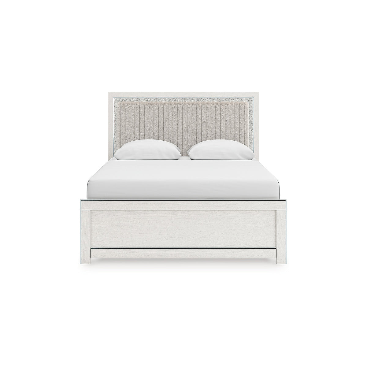 Zuraleus Queen Upholstered Panel Bed, Dresser and Mirror (PCB3381-SI) - Image 9