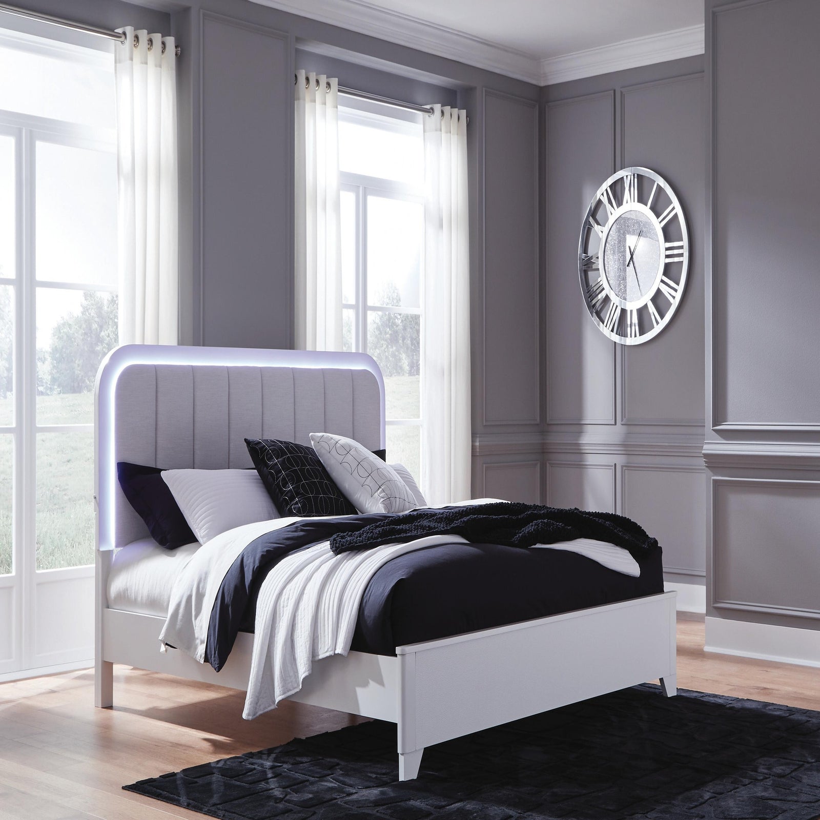 Jarlee King Upholstered Panel Bed (PCB392-SI) - Image 2