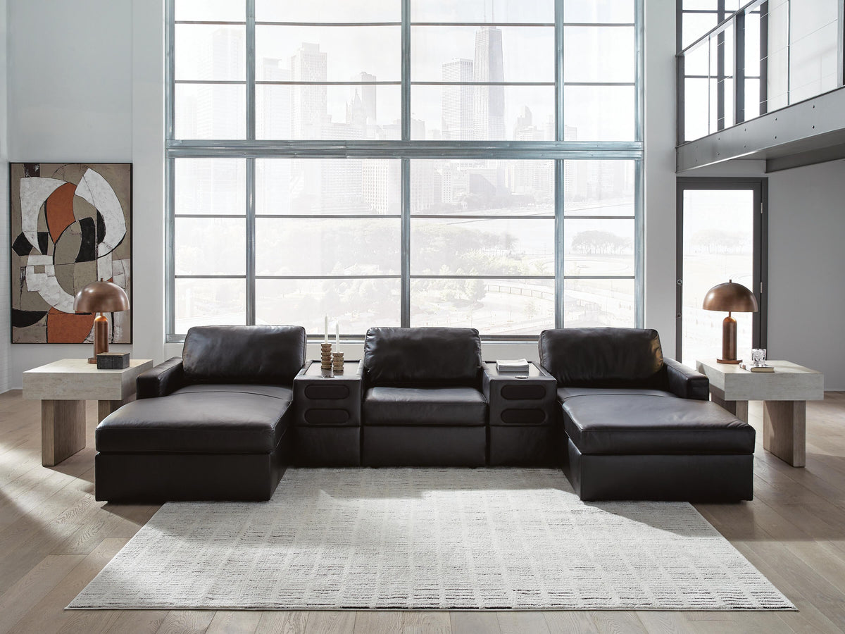 Modmax II 5-Piece Double Chaise Sectional with Audio Consoles (74305-SI) - Image 2