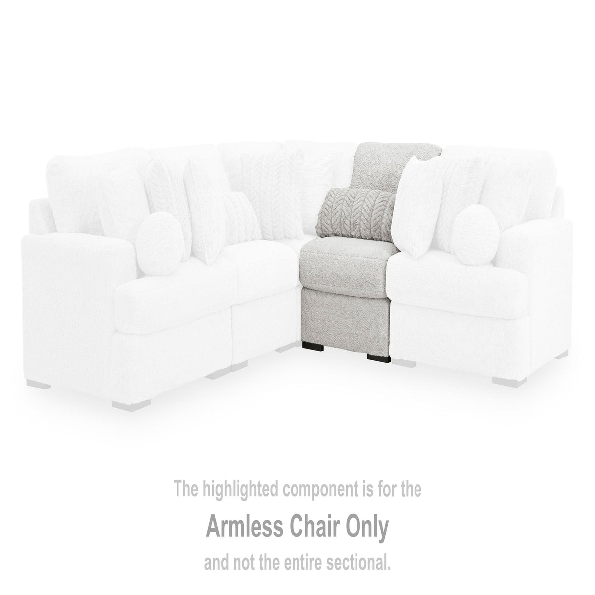 Cuddle Plush Oversized Armless Chaise (PC59106-SI) - Image 26