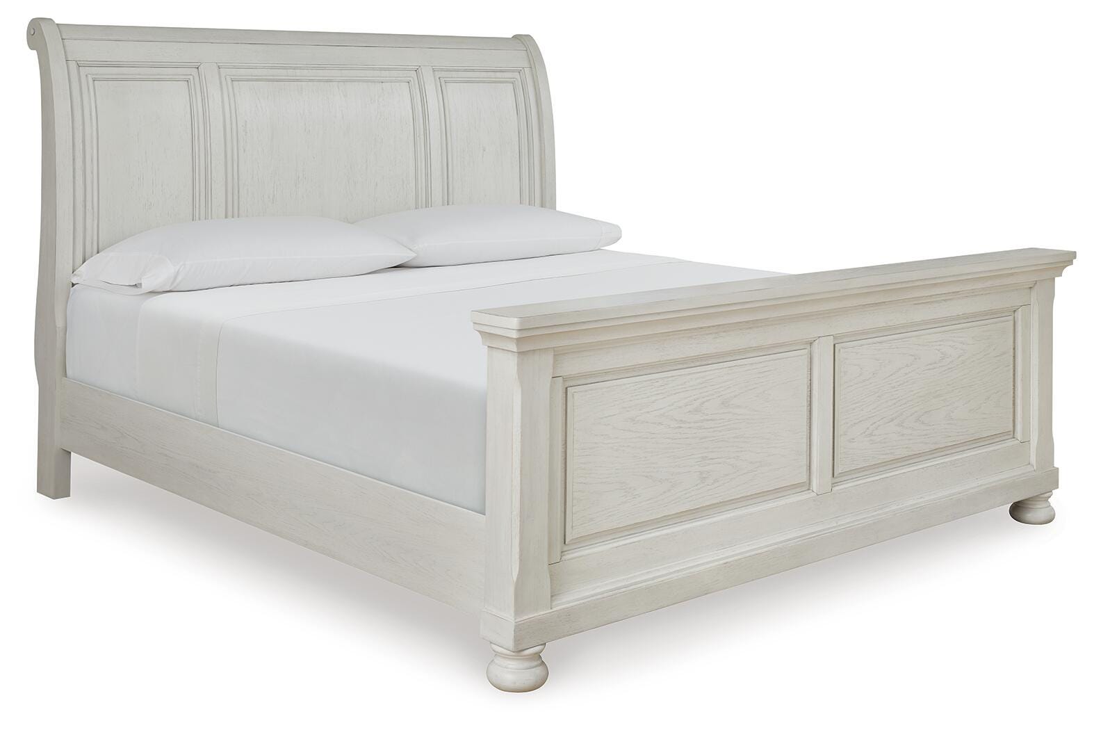 Robbinsdale Sleigh Bed - Antique White  (B742-SI)