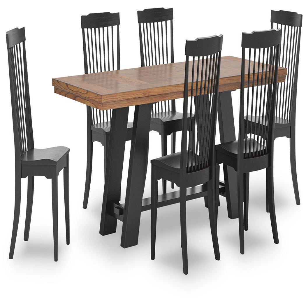 Greddinton Extension Dining Table and 6 Chairs (PCD824-SI)