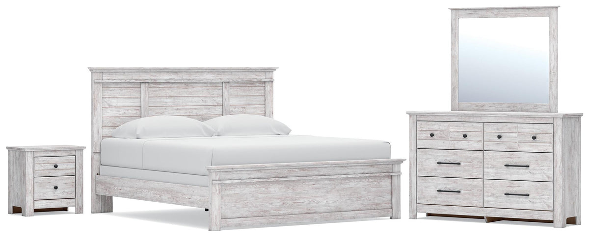 Makidern King Panel Bed, Dresser and Nightstand (PCB1171-SI)