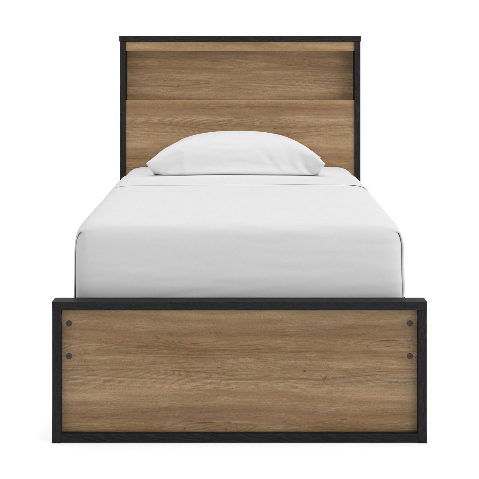Kozmour Bookcase Complete Bed Frame - Black/Brown  (EB1460-SI) - Image 25