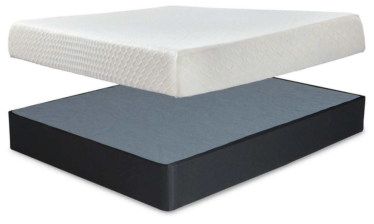 10 Inch Chime Memory Foam King Mattress and Foundation (M699-SI)