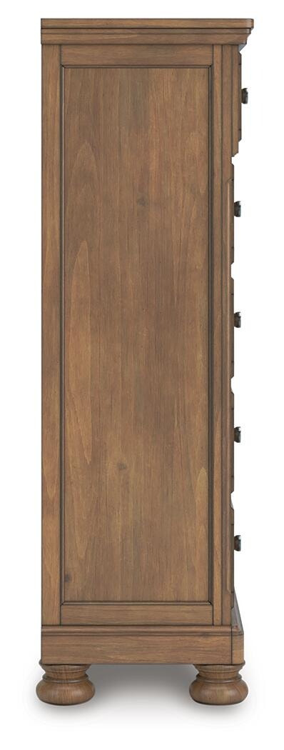 Feddinger King Panel Bed, Dresser, Mirror, Chest and 2 Nightstands (PCB779-SI) - Image 12